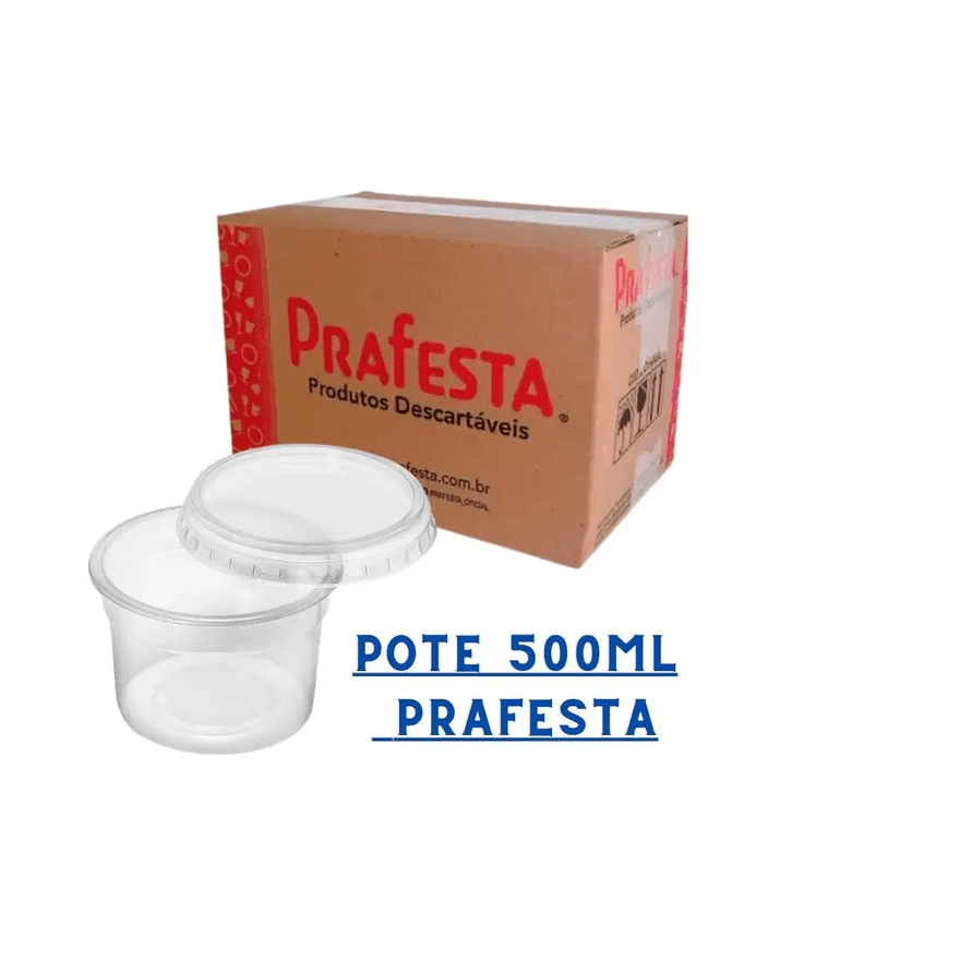 POTE REDONDO 0500G PRAFESTA - Cx 288 UNID - 17140... - Só Embalagens & Descartáveis