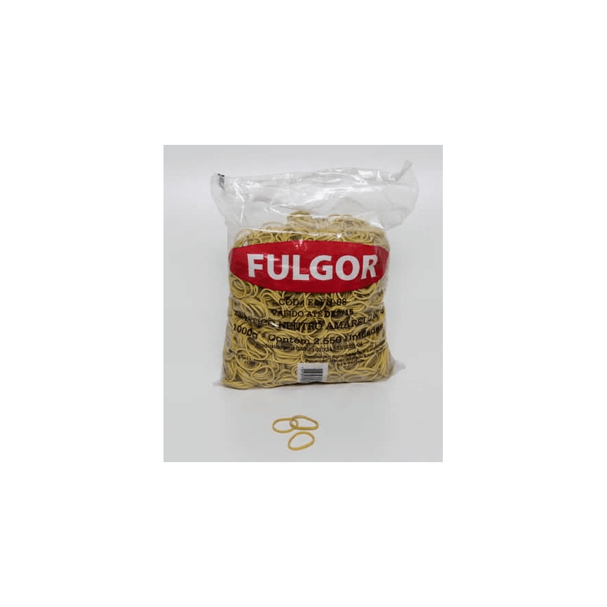ELASTICO FULGOR NEUTRO/AM Nº 08 - PCTE 1KG - 20610... - Só Embalagens & Descartáveis
