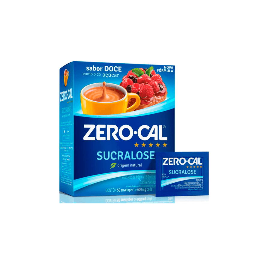 SACHE ADOÇANTE ZERO-CAL 0,6 G - Cx 50 UNID - 464... - Só Embalagens & Descartáveis