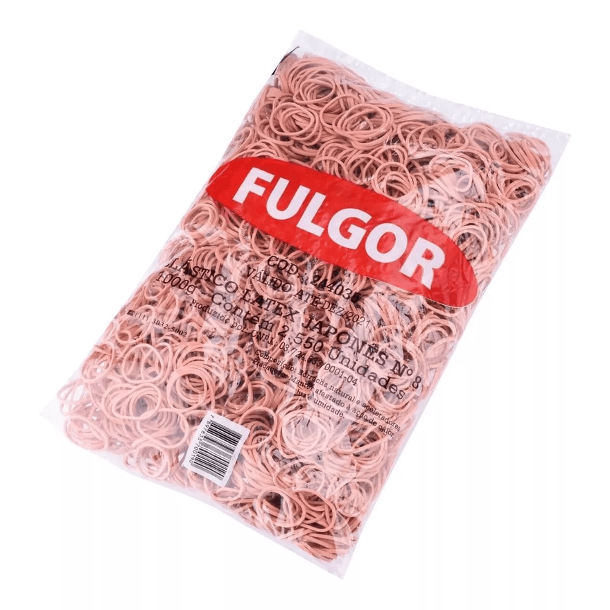 ELASTICO FULGOR JAPONES Nº 08 - PCTE 1KG - 6200001 - Só Embalagens & Descartáveis