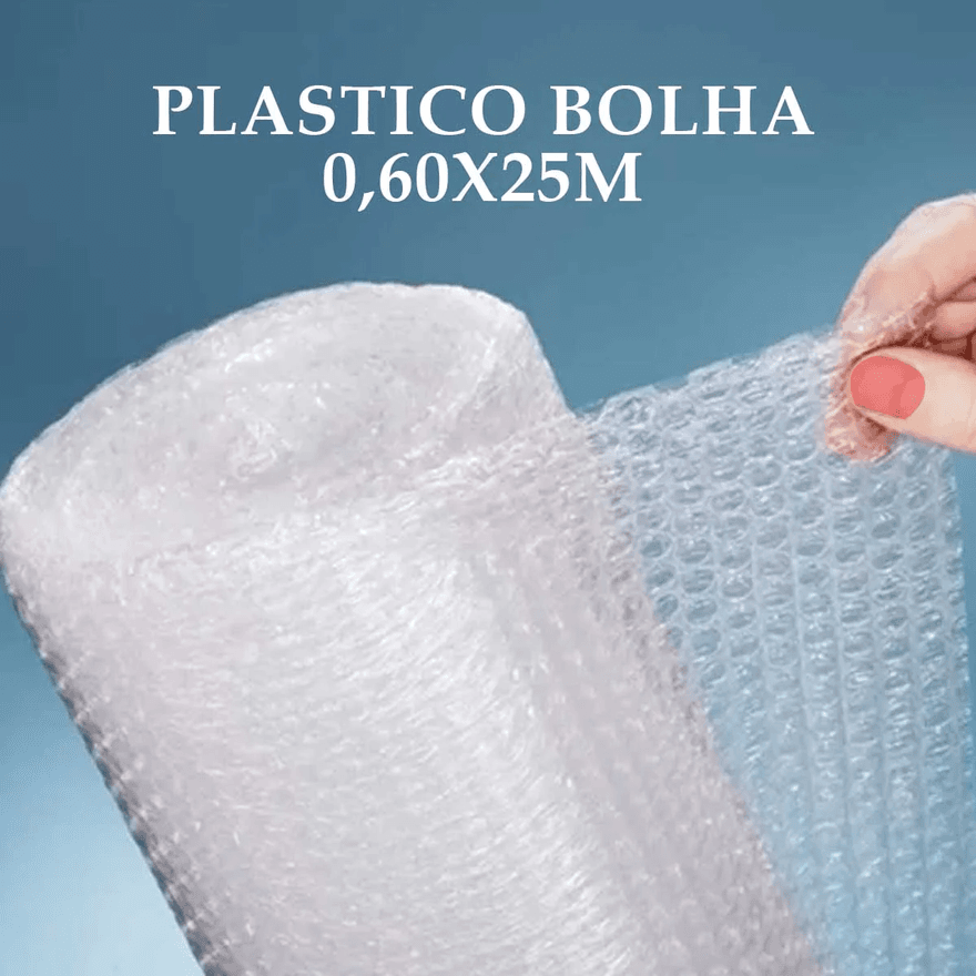 PLASTICO BOLHA 60cmX25mts - UNIDADE - 39190001 - Só Embalagens & Descartáveis