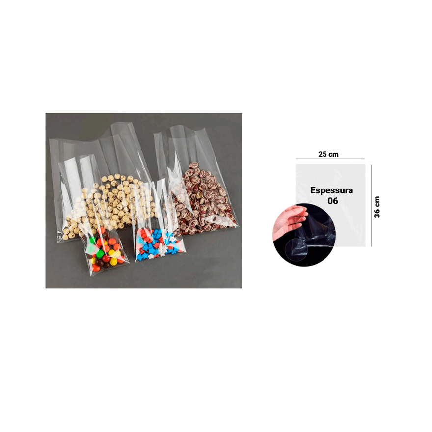 SACO POLIPROPILENO 25X36X06 - PCTE 1 KG - 19730001 - Só Embalagens & Descartáveis