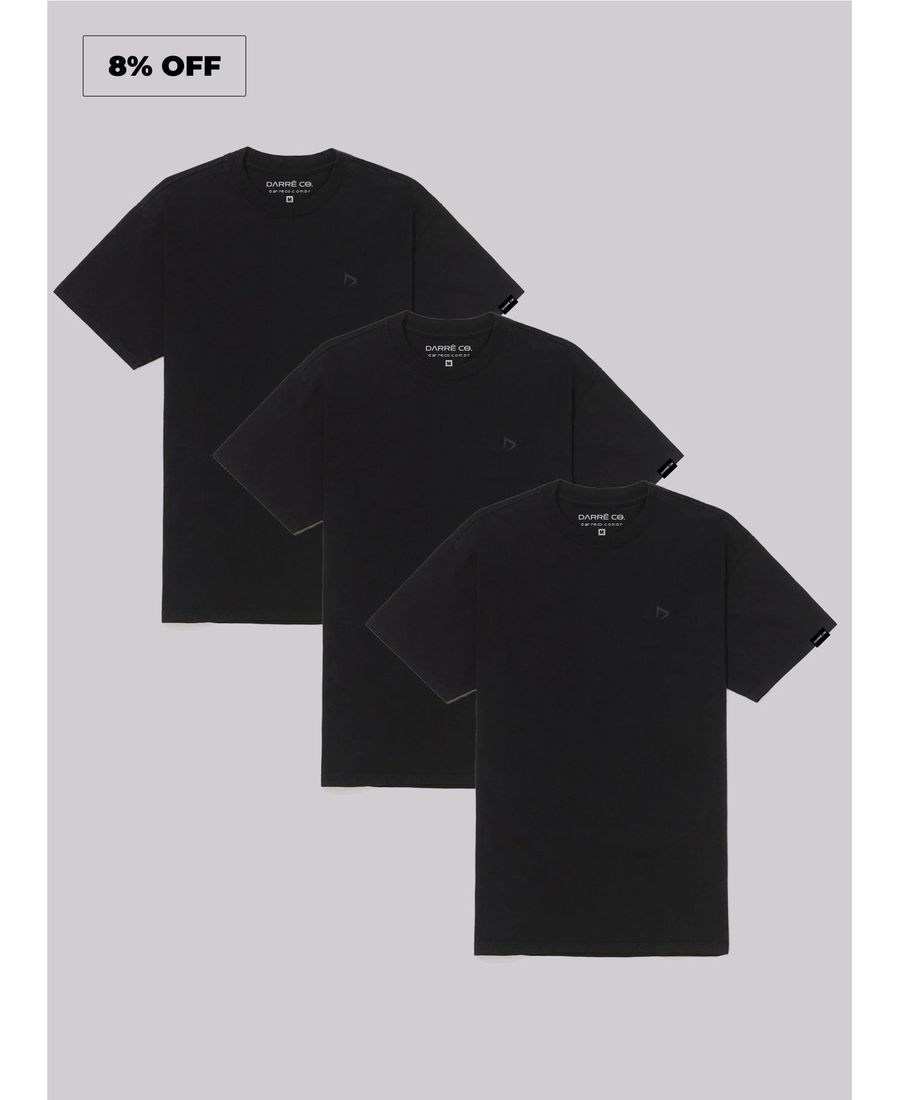 Kit 3 SmarT Shirt Pretas - Darrê Co.