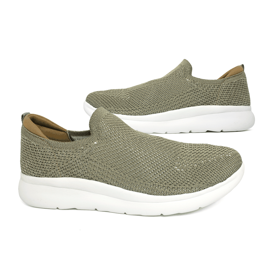 TÊNIS FEMININO SUPER CONFORTÁVEL EM KNIT - MC3436-B - VERDE / OURO PRAIA/LUREX PRATA