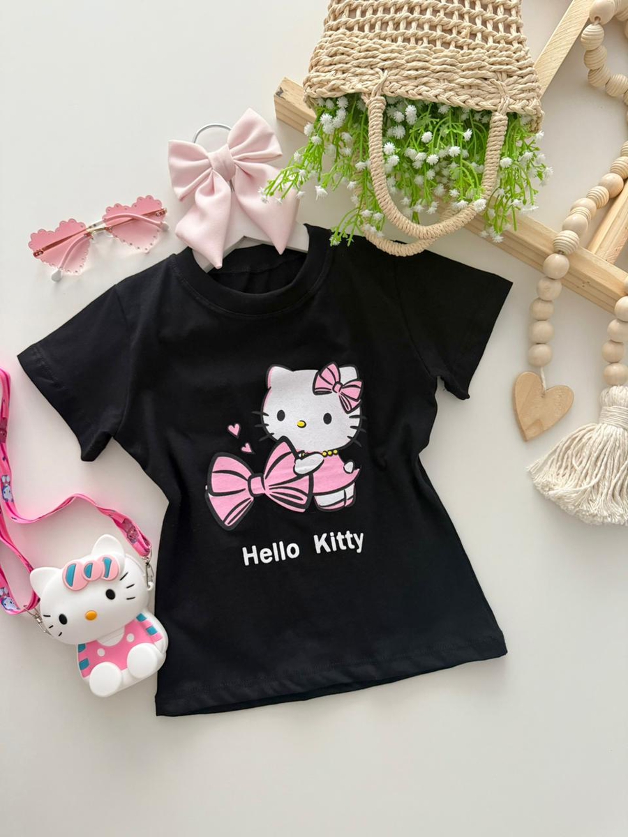 T-shirt Hello Kitty Preta | Dondokinha Kids