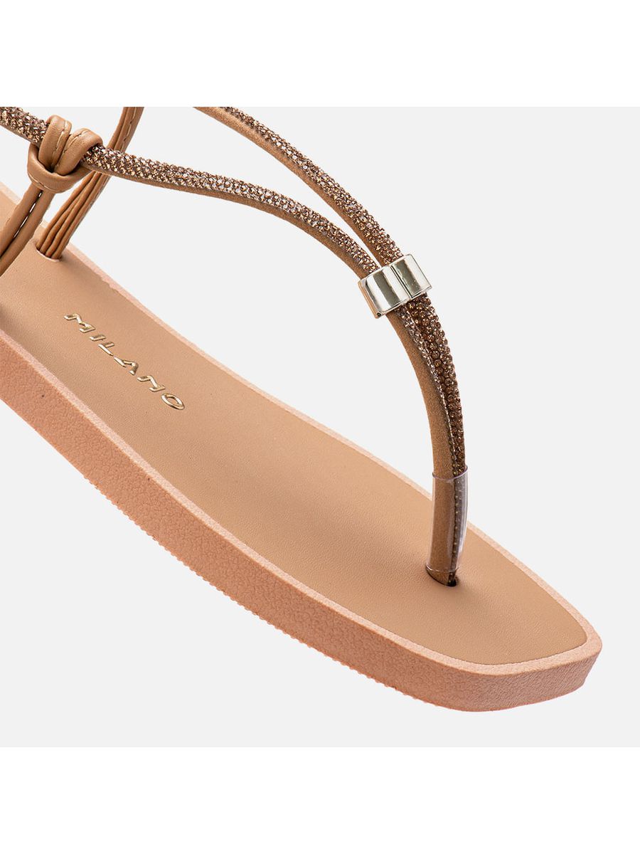 Rasteiras-flats Feminino Milano Palha 13932