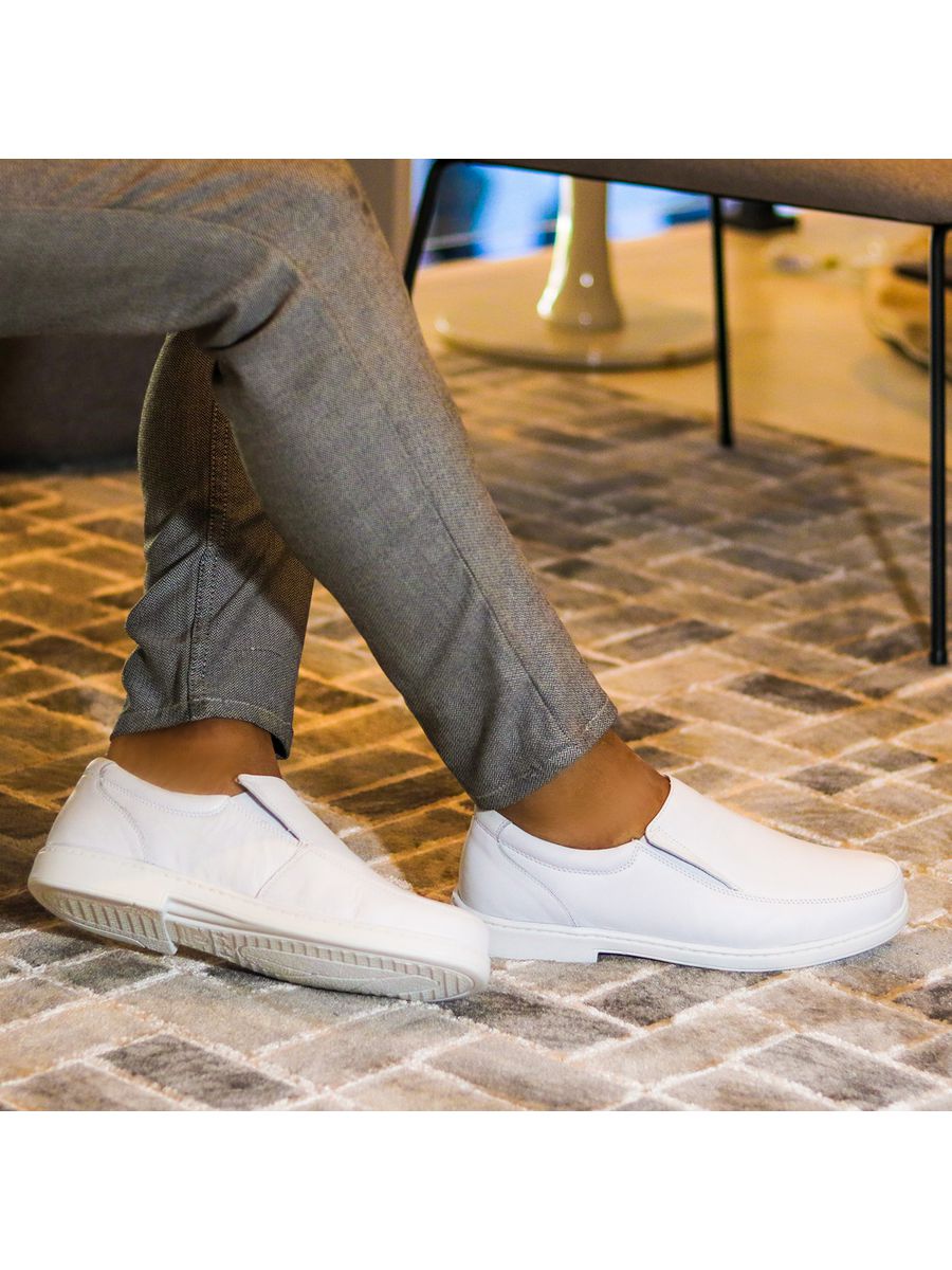 SAPATO DOCTOR PÉ CONFORTÁVEL EM COURO LEGÍTIMO - 1919 BRANCO/BRANCO