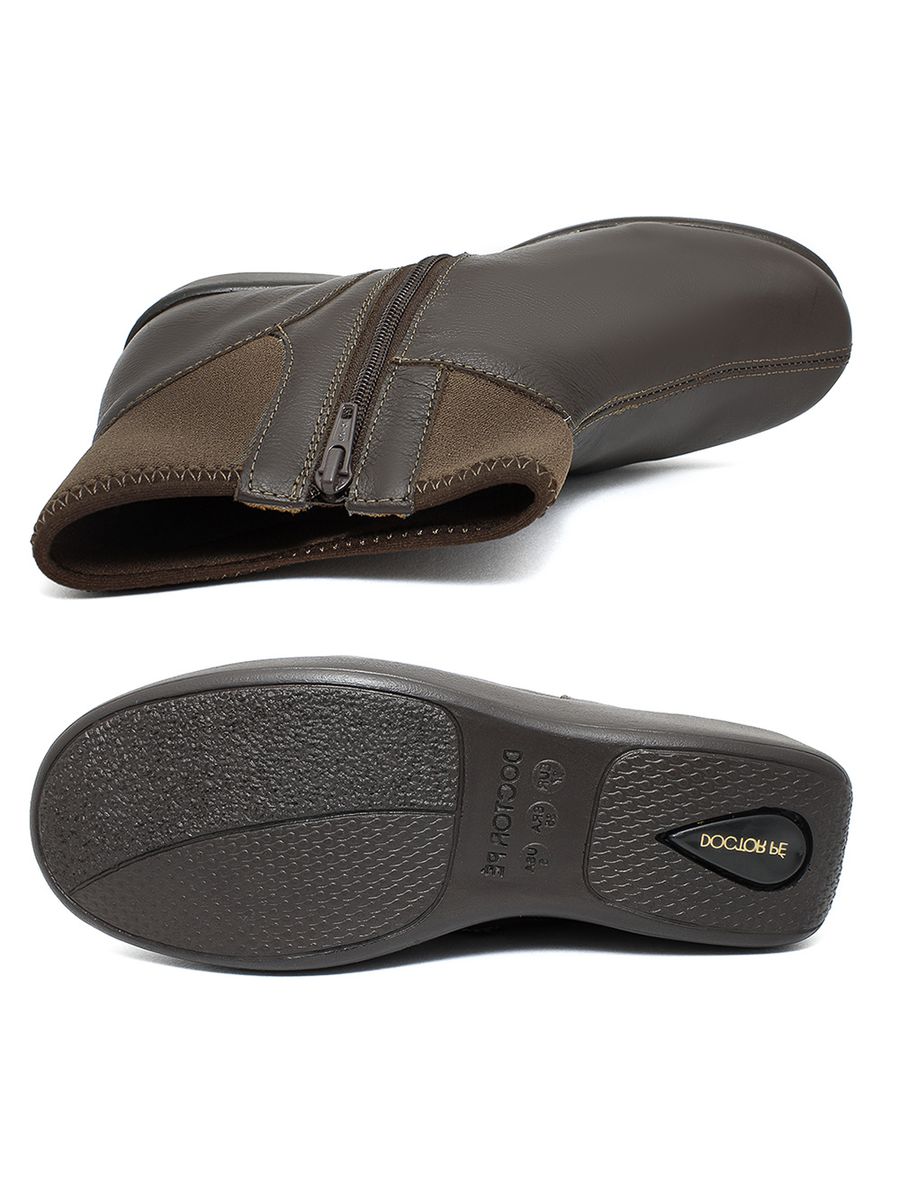 BOTA ANATÔMICA EM COURO LEGÍTIMO DOCTOR PÉ - 19381 CAFÉ/CAFÉ