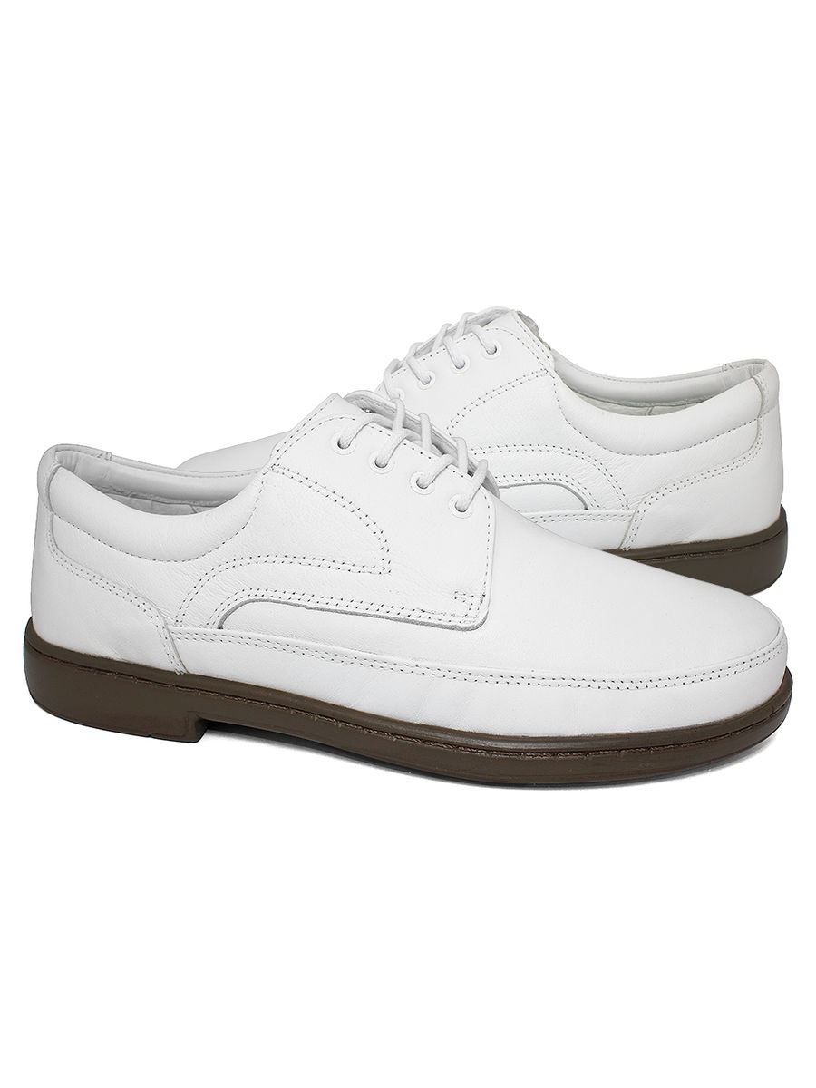 Sapato Masculino Confortável Indicado para Área da Saúde - 2828N - Branco / Âmbar AMBAR/BRANCO