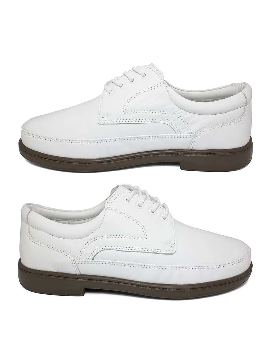 Sapato Masculino Confortável Indicado para Área da Saúde - 2828N - Branco / Âmbar AMBAR/BRANCO
