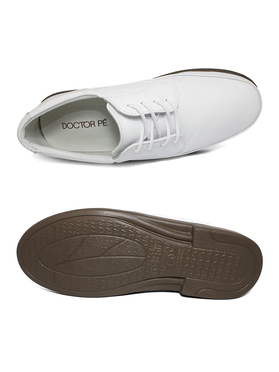 Sapato Masculino Confortável Indicado para Área da Saúde - 2828N - Branco / Âmbar AMBAR/BRANCO