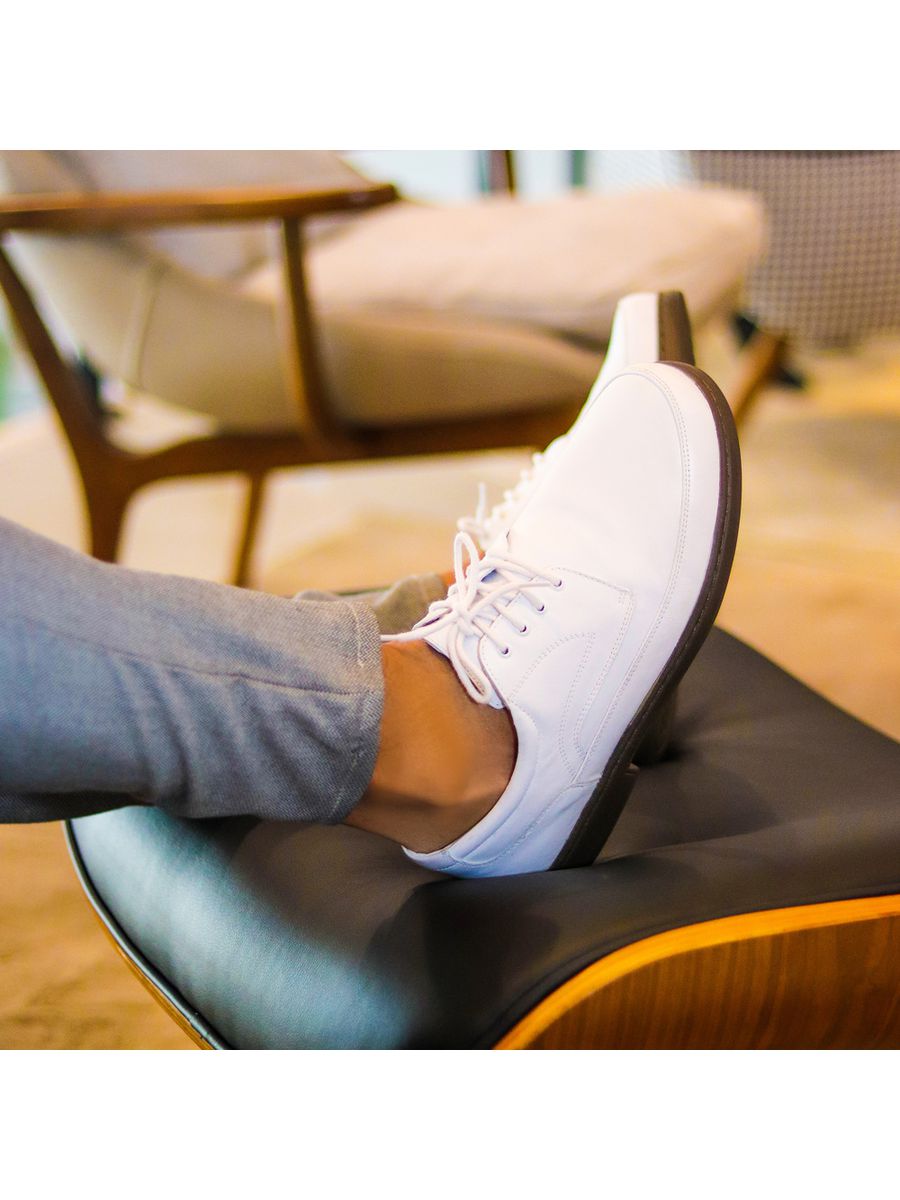 Sapato Masculino Confortável Indicado para Área da Saúde - 2828N - Branco / Âmbar AMBAR/BRANCO