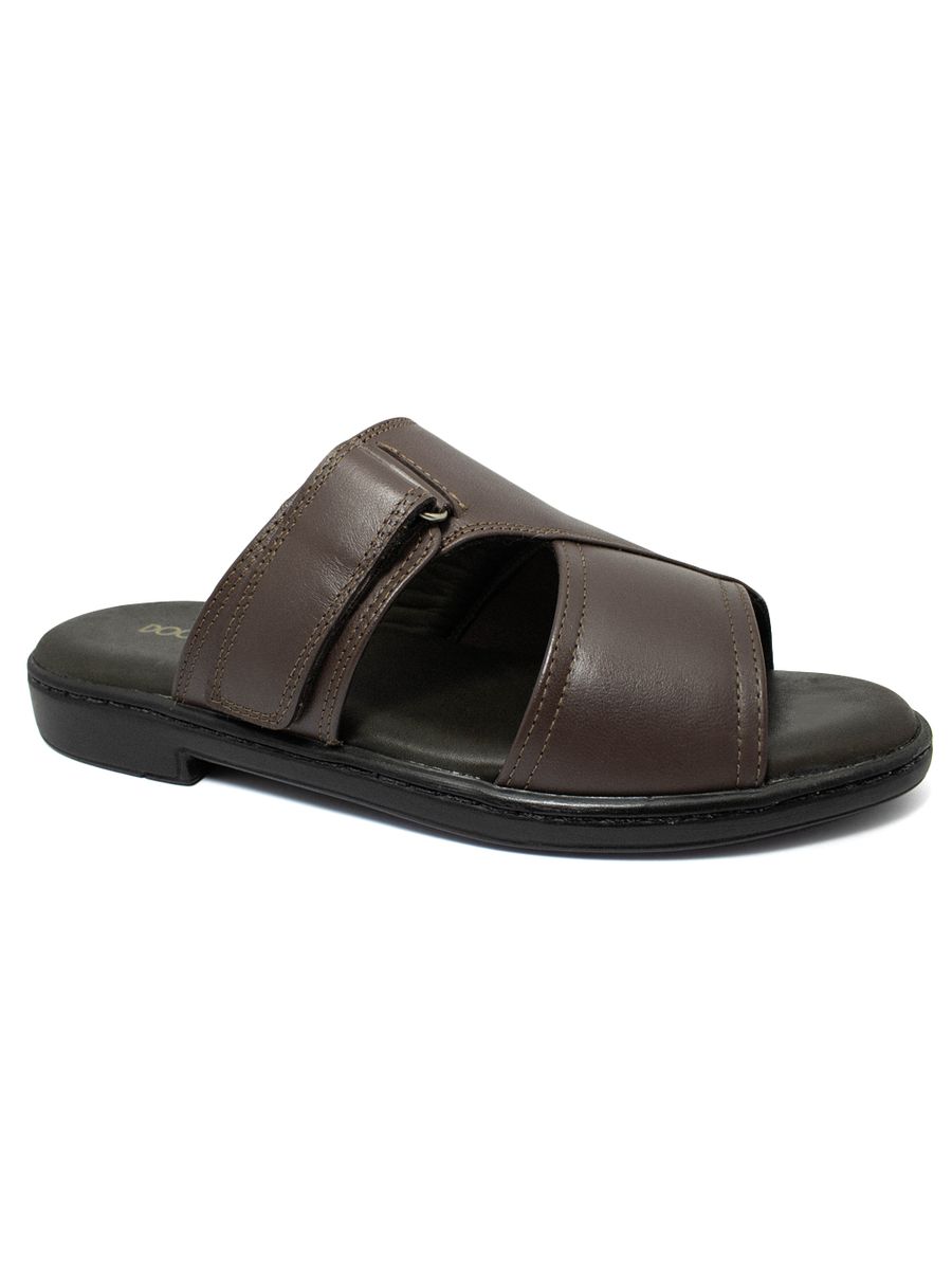 Chinelo Masculino Confortável Indicado para Joanete em Couro Legítimo - 533 - Café CAFÉ/CAFÉ