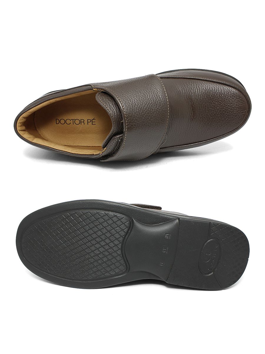SAPATO EM COURO LEGÍTIMO INDICADO PARA DIABÉTICO - 66001 BROWN