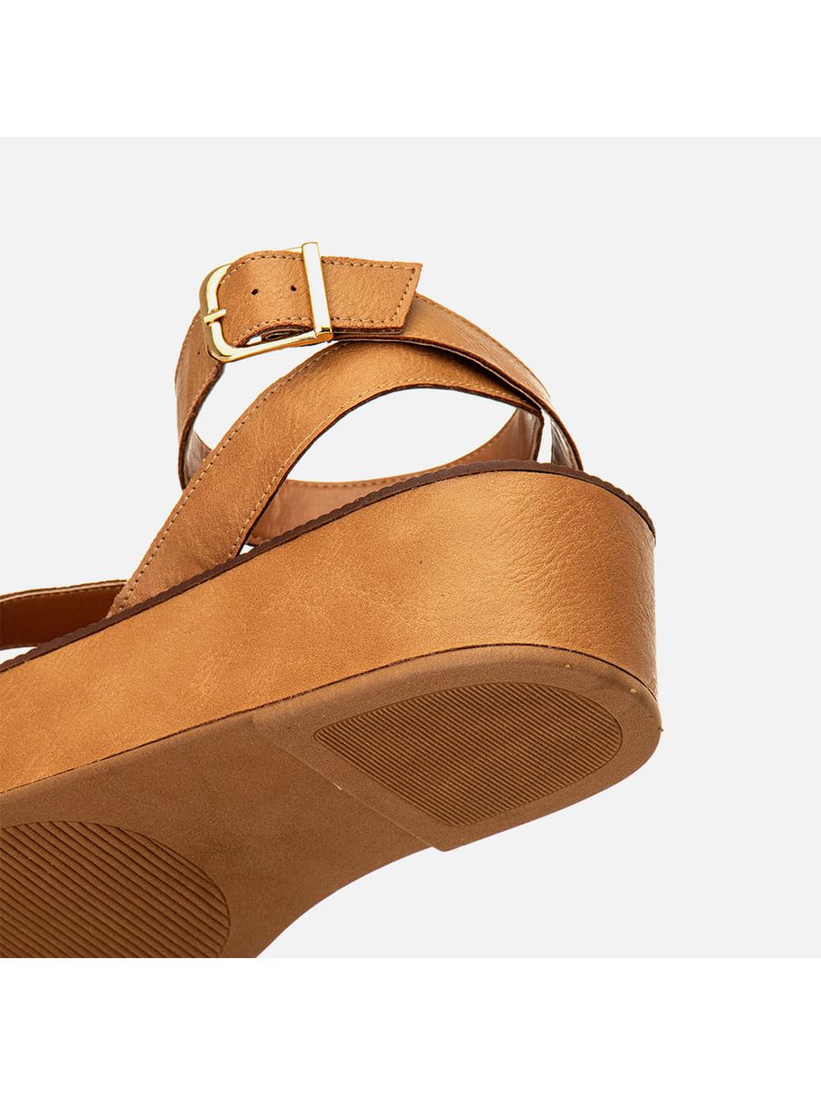 Plataforma Feminino Milano Palha 14186