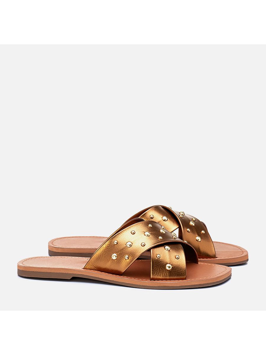 Rasteiras-flats Feminino Milano Bronze 13420