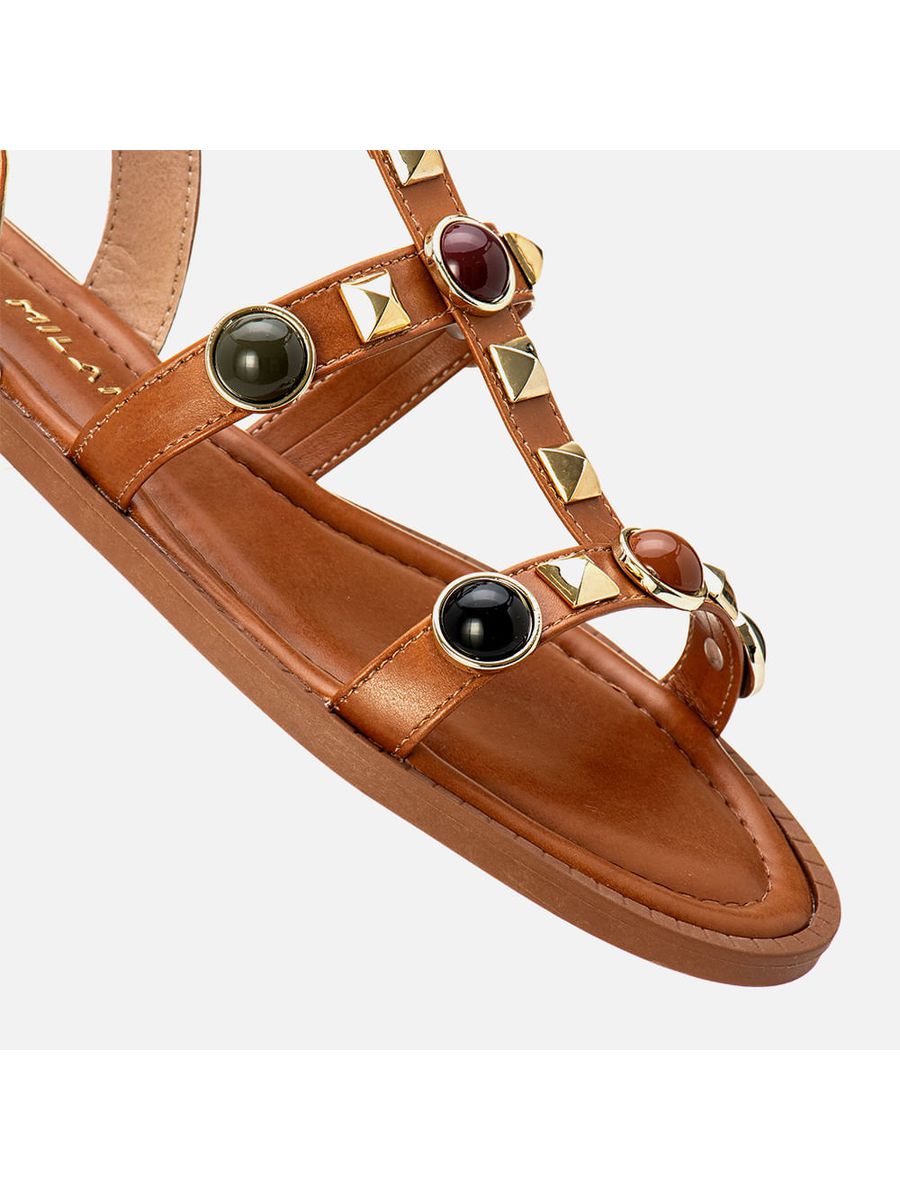 Rasteiras-flats Feminino Milano Caramelo 14132