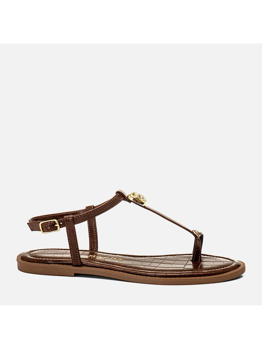 Rasteiras-flats Feminino Milano Marrom 14200