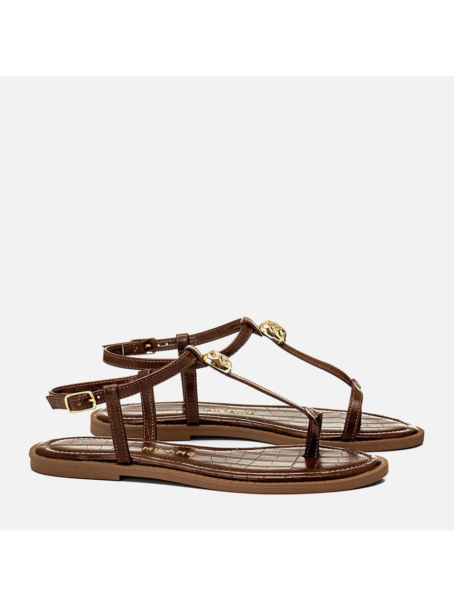 Rasteiras-flats Feminino Milano Marrom 14200