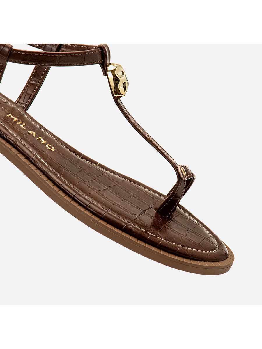 Rasteiras-flats Feminino Milano Marrom 14200