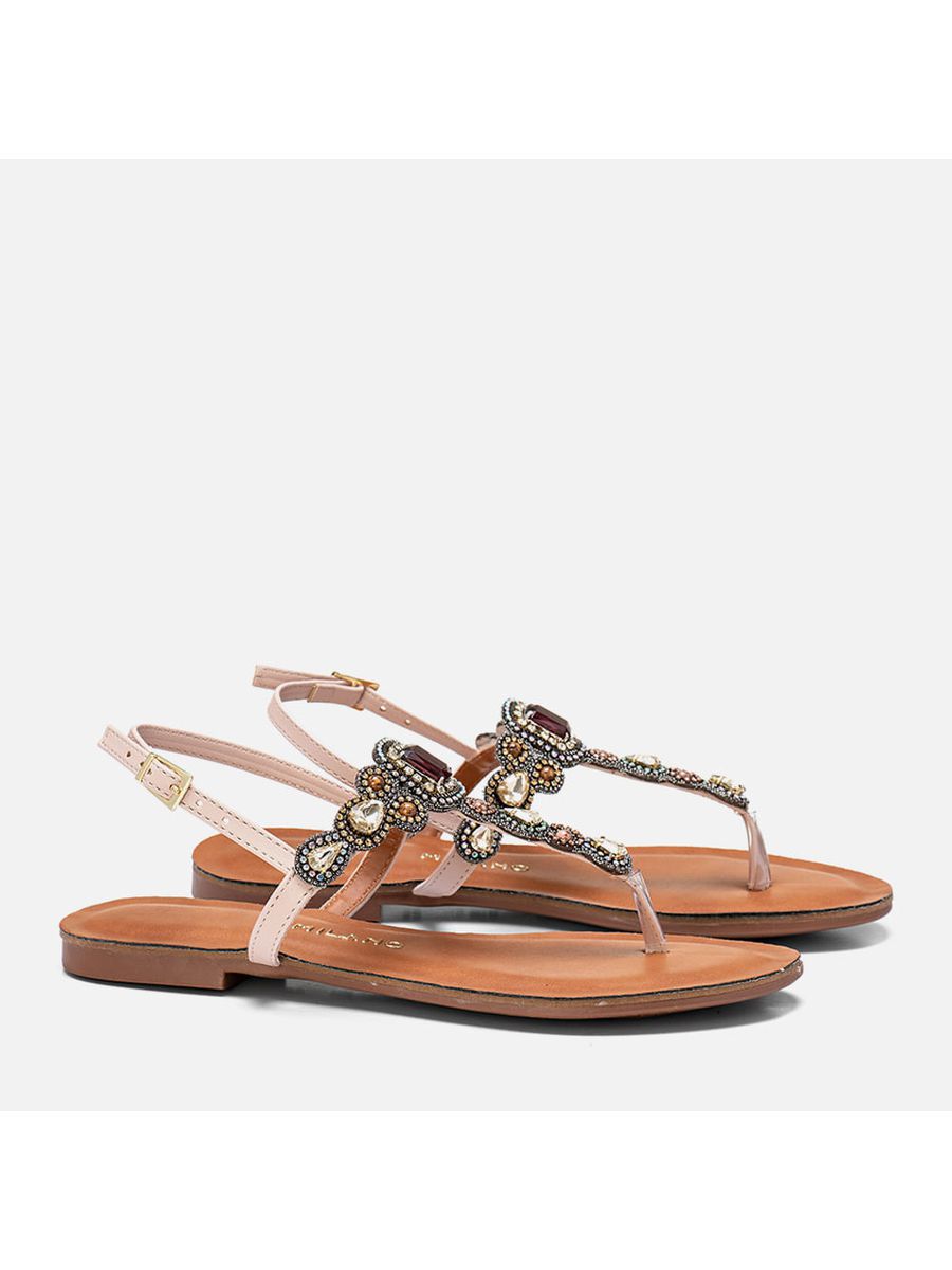 Rasteiras-flats Feminino Milano Natural 13912