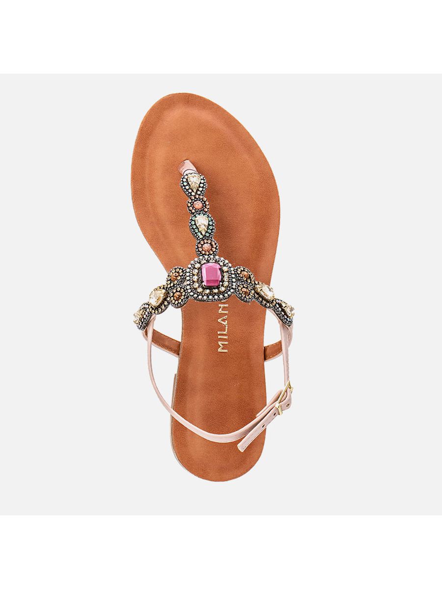 Rasteiras-flats Feminino Milano Natural 13912