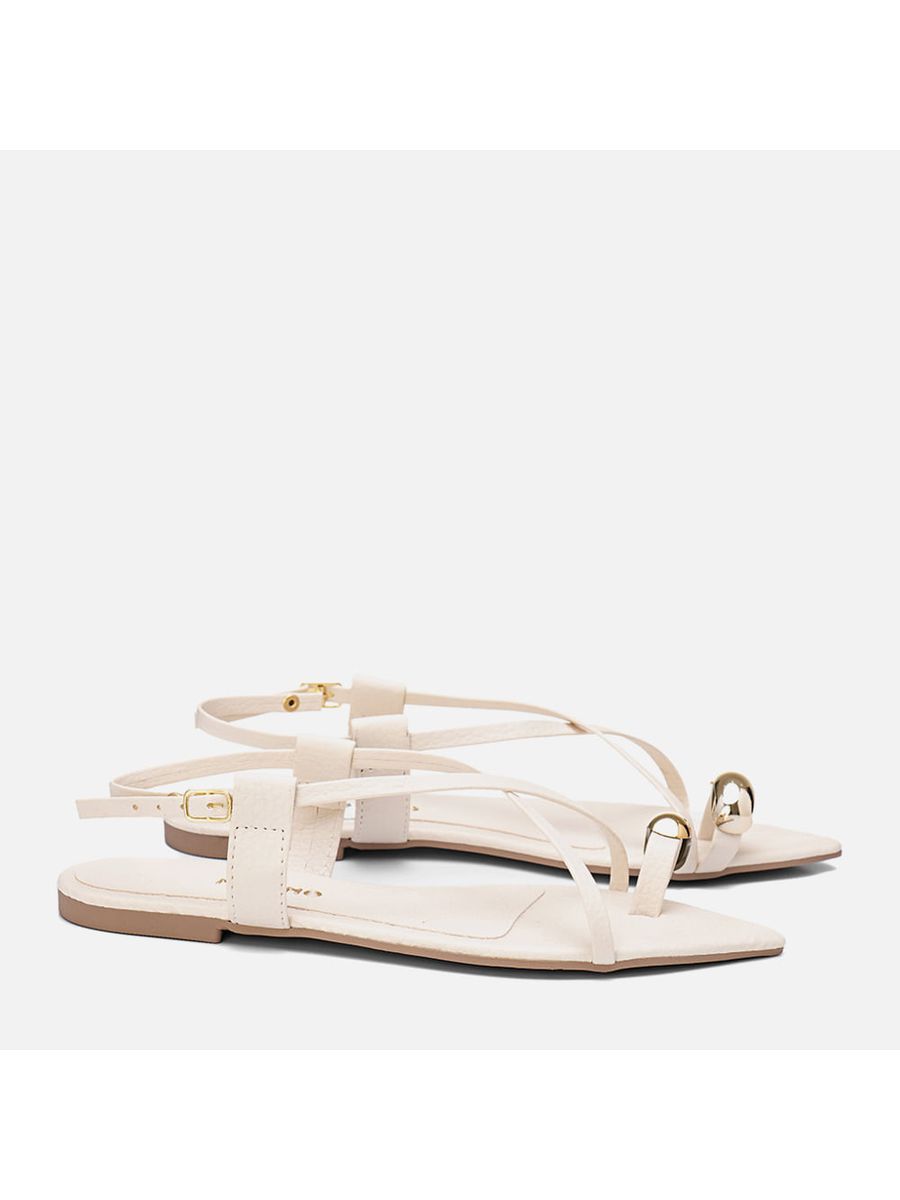 Rasteiras-flats Feminino Milano Off White 13704