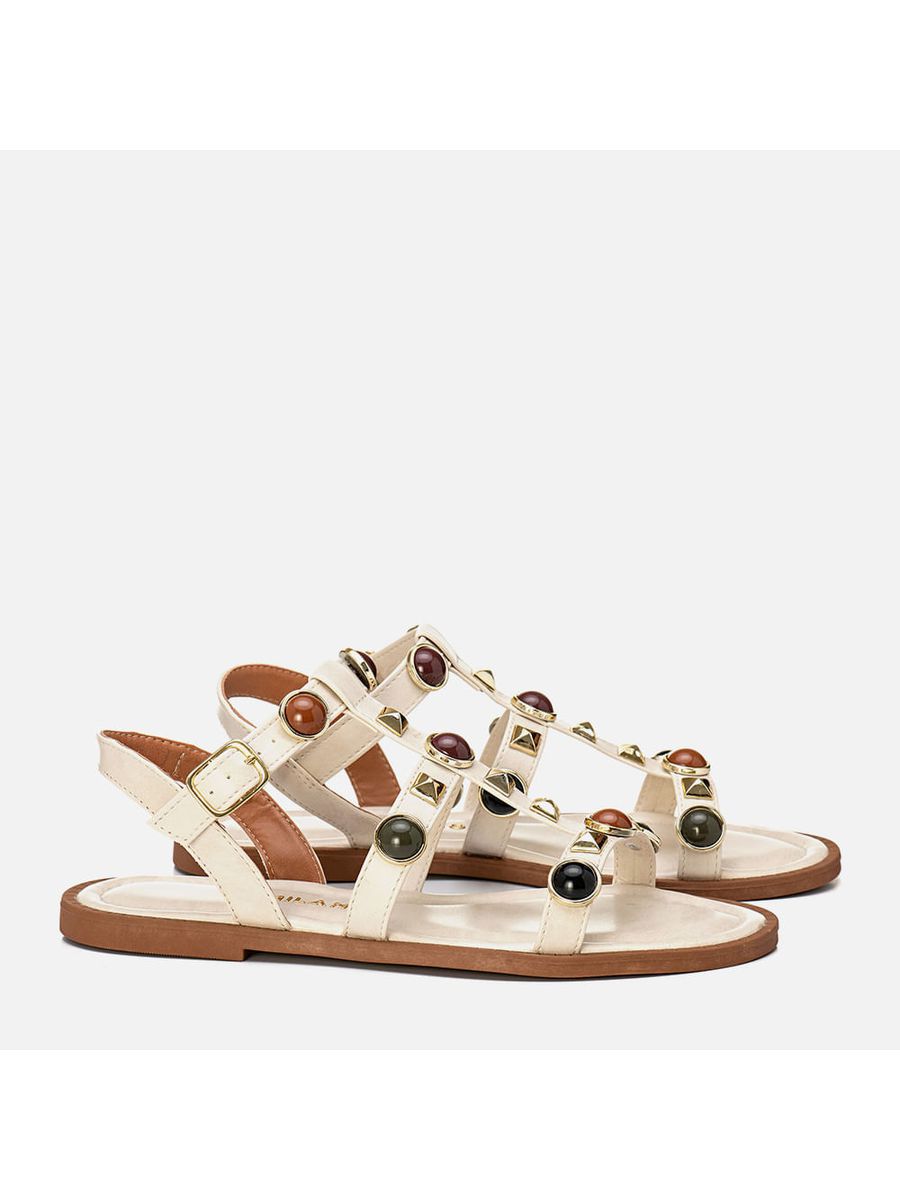 Rasteiras-flats Feminino Milano Off White 14132