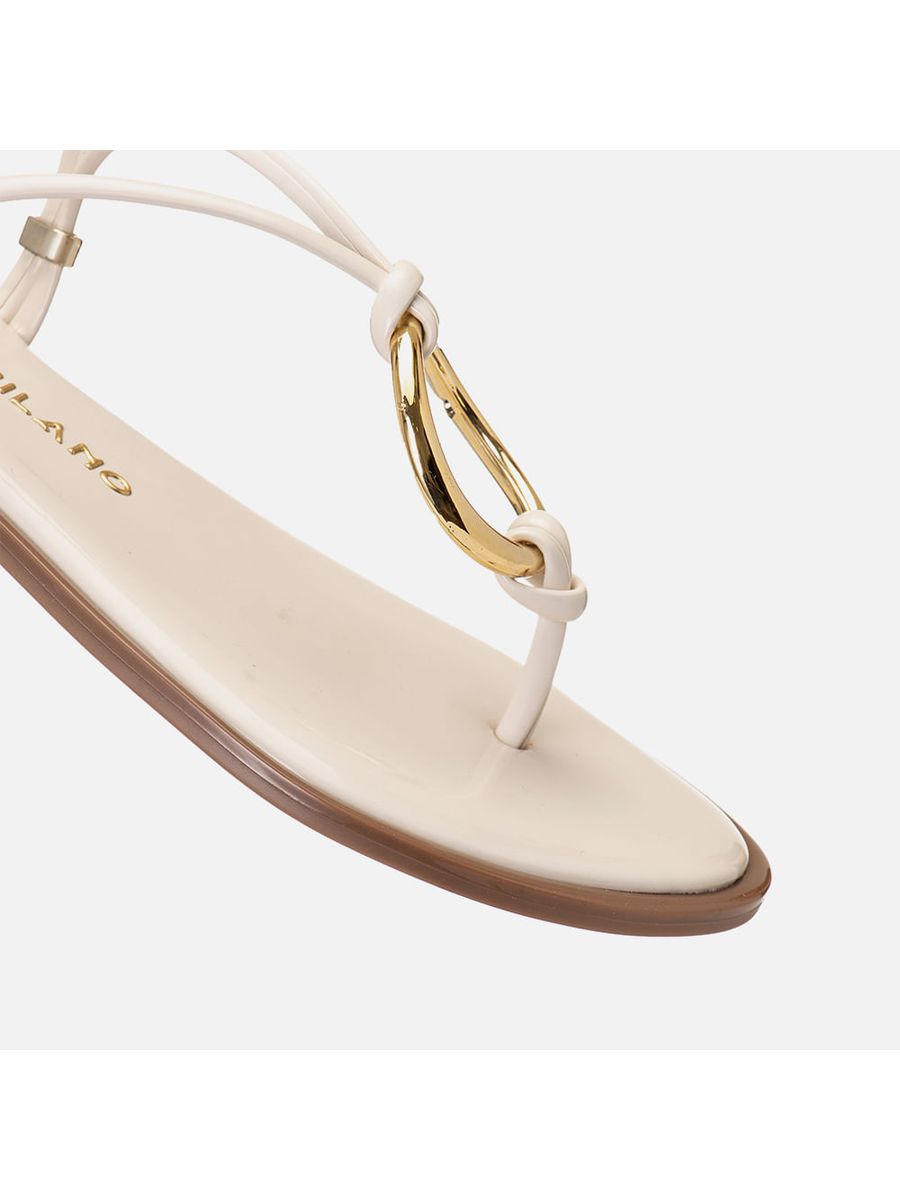 Rasteiras-flats Feminino Milano Off White 14219