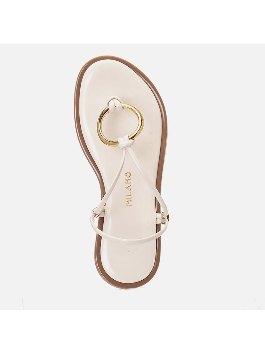 Rasteiras-flats Feminino Milano Off White 14219