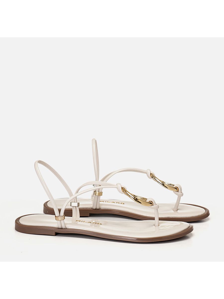 Rasteiras-flats Feminino Milano Off White 14219