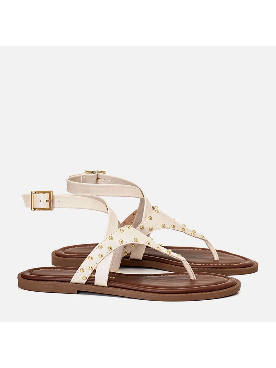 Rasteiras-flats Feminino Milano Off White 14221