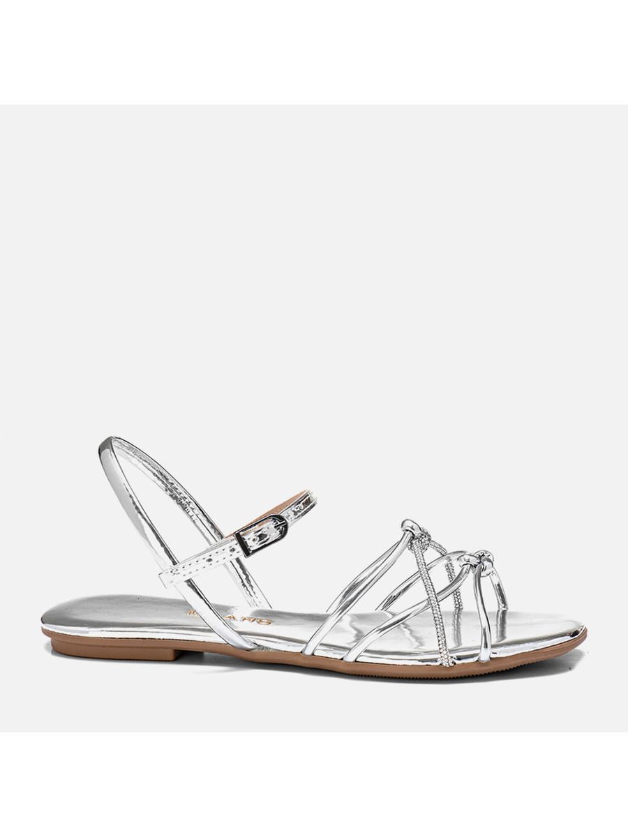 Rasteiras-flats Feminino Milano Prata 13905