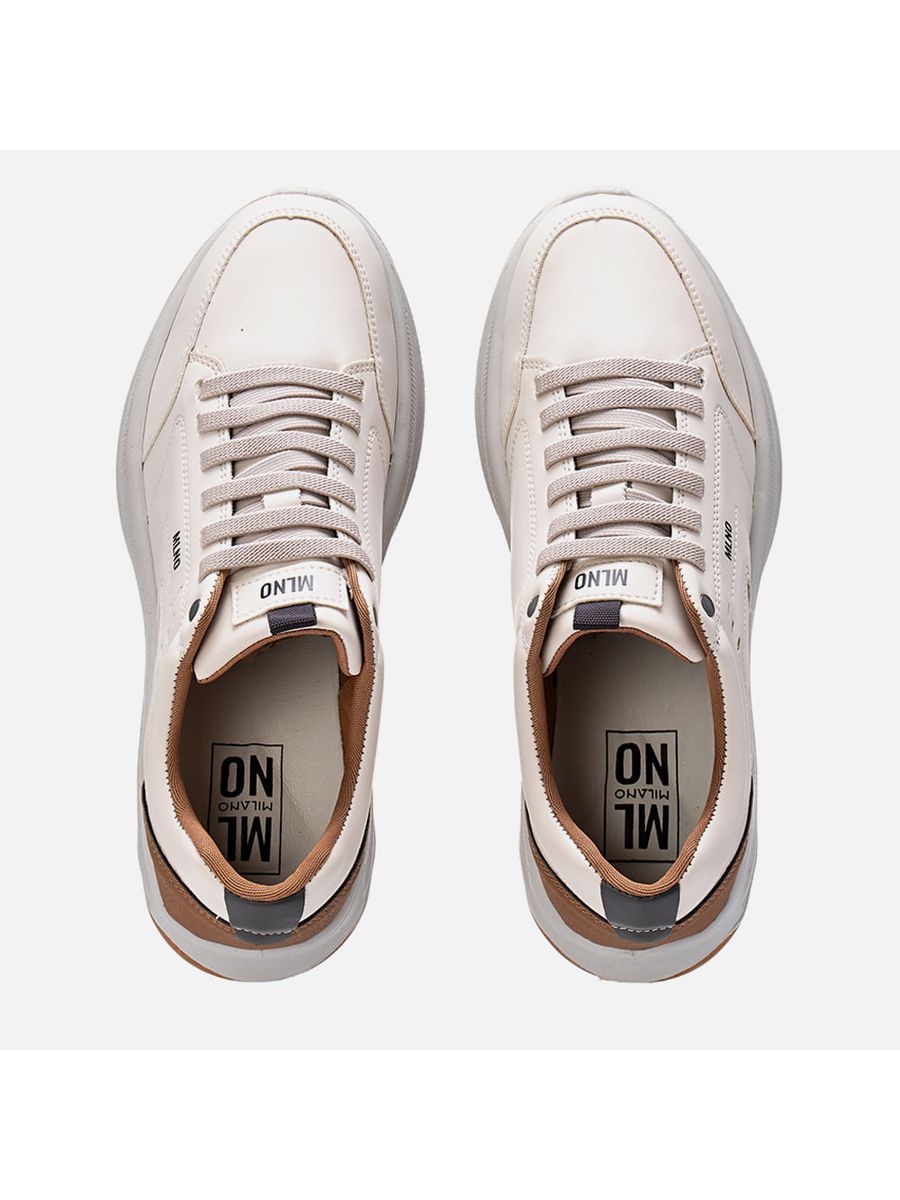 Tênis Casual Masculino Milano Off White/caramelo 14028