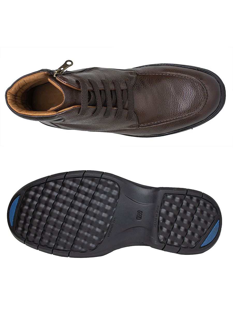 Bota Masculina Confortável em Couro Legítimo - LC18052 - Marrom MARROM