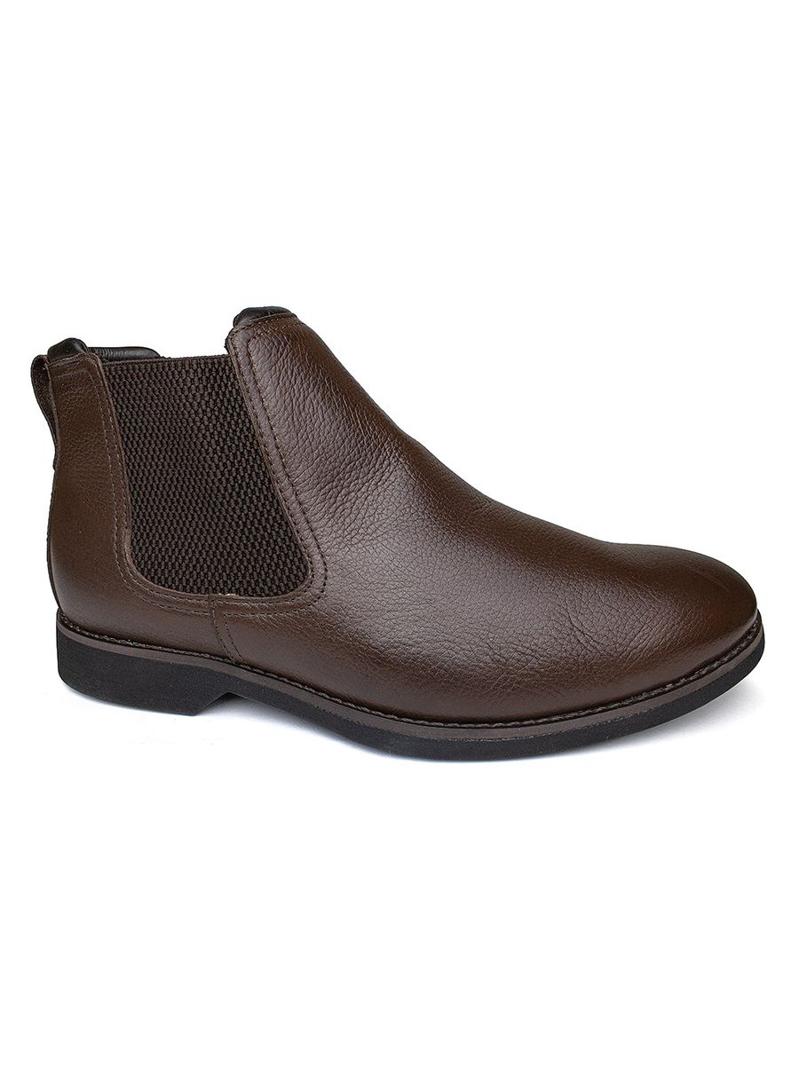 Botina Masculina Super Confortável com Solado Blaqueado em Couro Legítimo - LC252CF - Floater Café CAFE