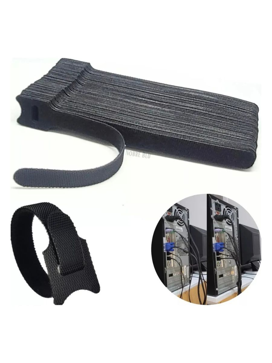 Abraçadeiras De Velcro- Kit 50 Unidades Para Enrolar Cabos .