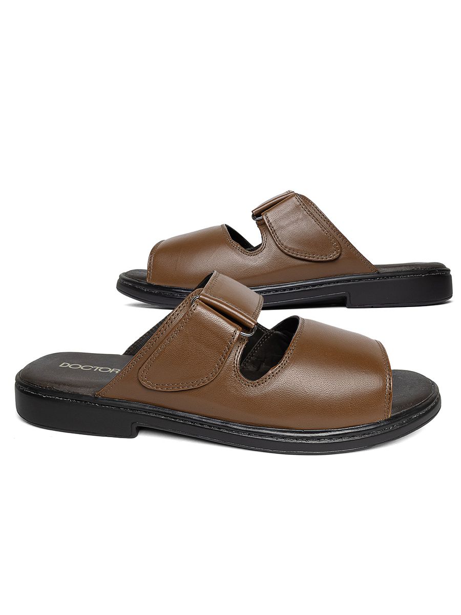 CHINELO CONFORTÁVEL EM COURO LEGÍTIMO DOCTOR PÉ - 511 PINHÃO