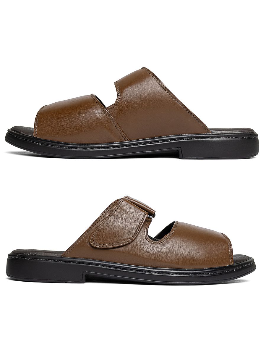 CHINELO CONFORTÁVEL EM COURO LEGÍTIMO DOCTOR PÉ - 511 PINHÃO