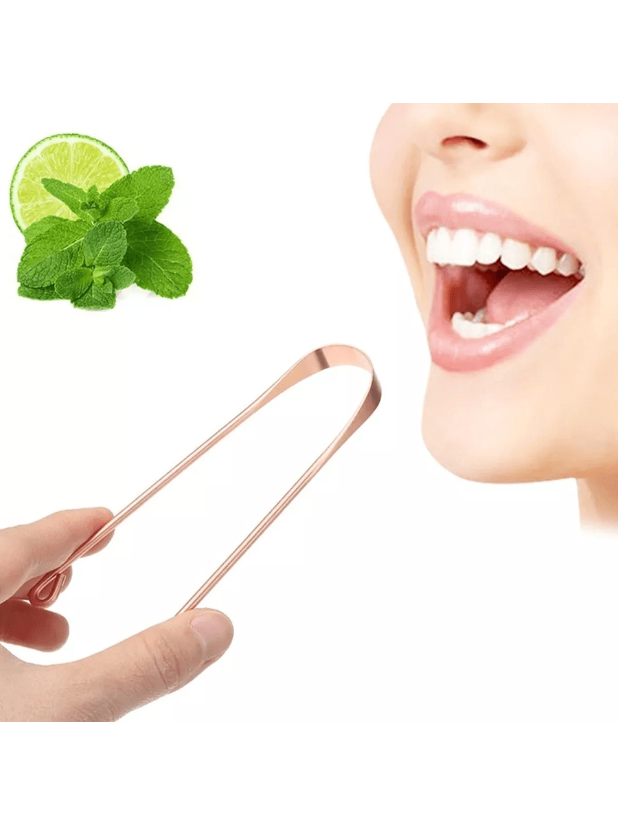 Raspador De Língua De Cobre-higiene Bucal Natural E Eficaz .