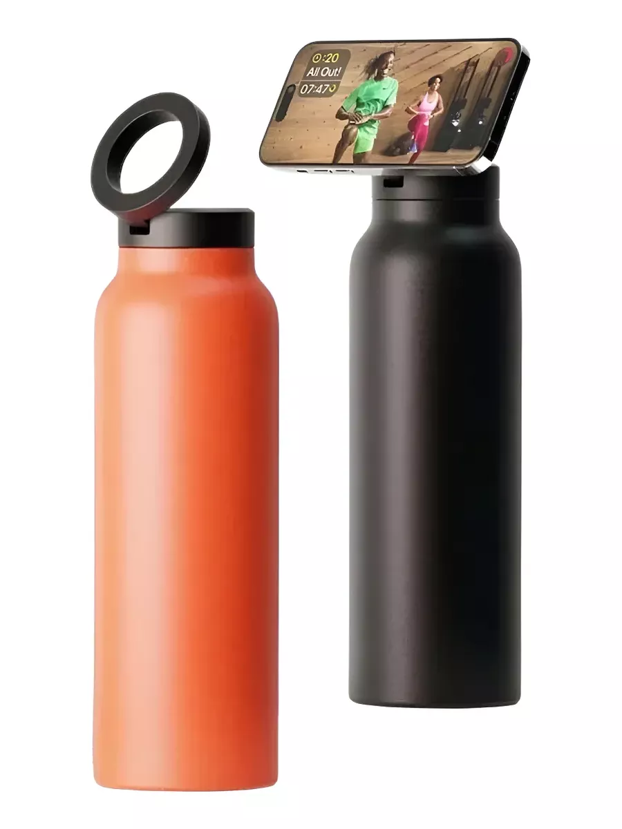 Garrafa Térmica Suporte Magnético Imã Celular 710 Ml Preta N/a