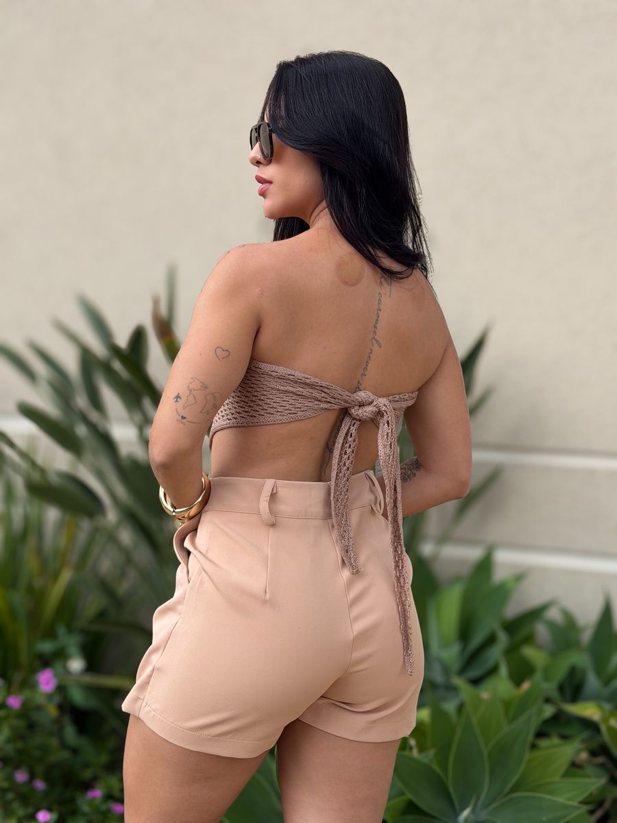 Lenço Em Linha Bege