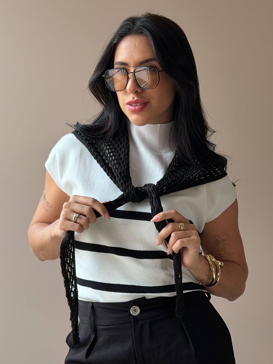 Lenço Em Linha Preto