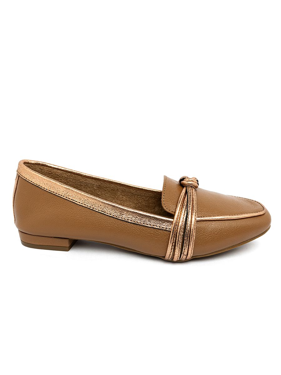 SAPATO MOCASSIM DOCTOR PÉ EM COURO LEGÍTIMO - 6014B 1247 CARAMELO/STONE COBRE