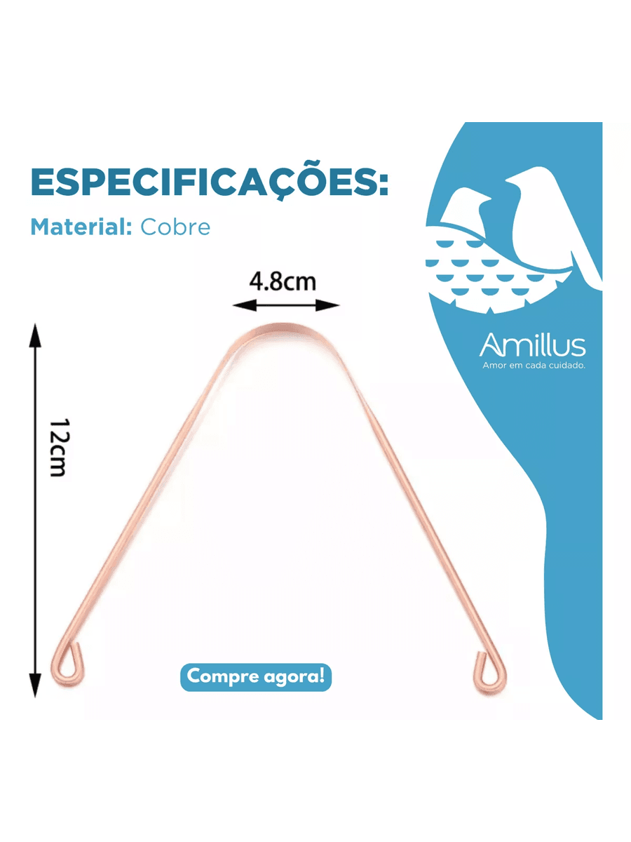 Raspador De Língua De Cobre-higiene Bucal Natural E Eficaz .