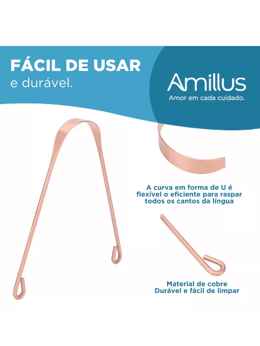 Raspador De Língua De Cobre-higiene Bucal Natural E Eficaz 2 Unidades .