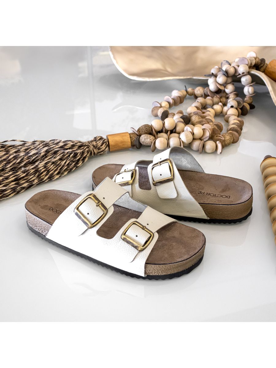 TAMANCO BIRKEN DOCTOR PÉ EM COURO LEGÍTIMO Z500 OFF WHITE OFF WHITE