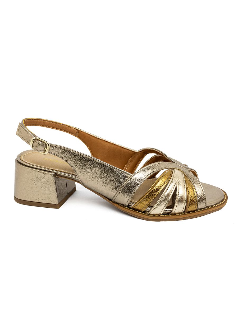 SANDÁLIA SOCIAL DOCTOR PÉ EM COURO LEGÍTIMO - 5439B 1441 PRATA VELHO/BRONZE/GLACE
