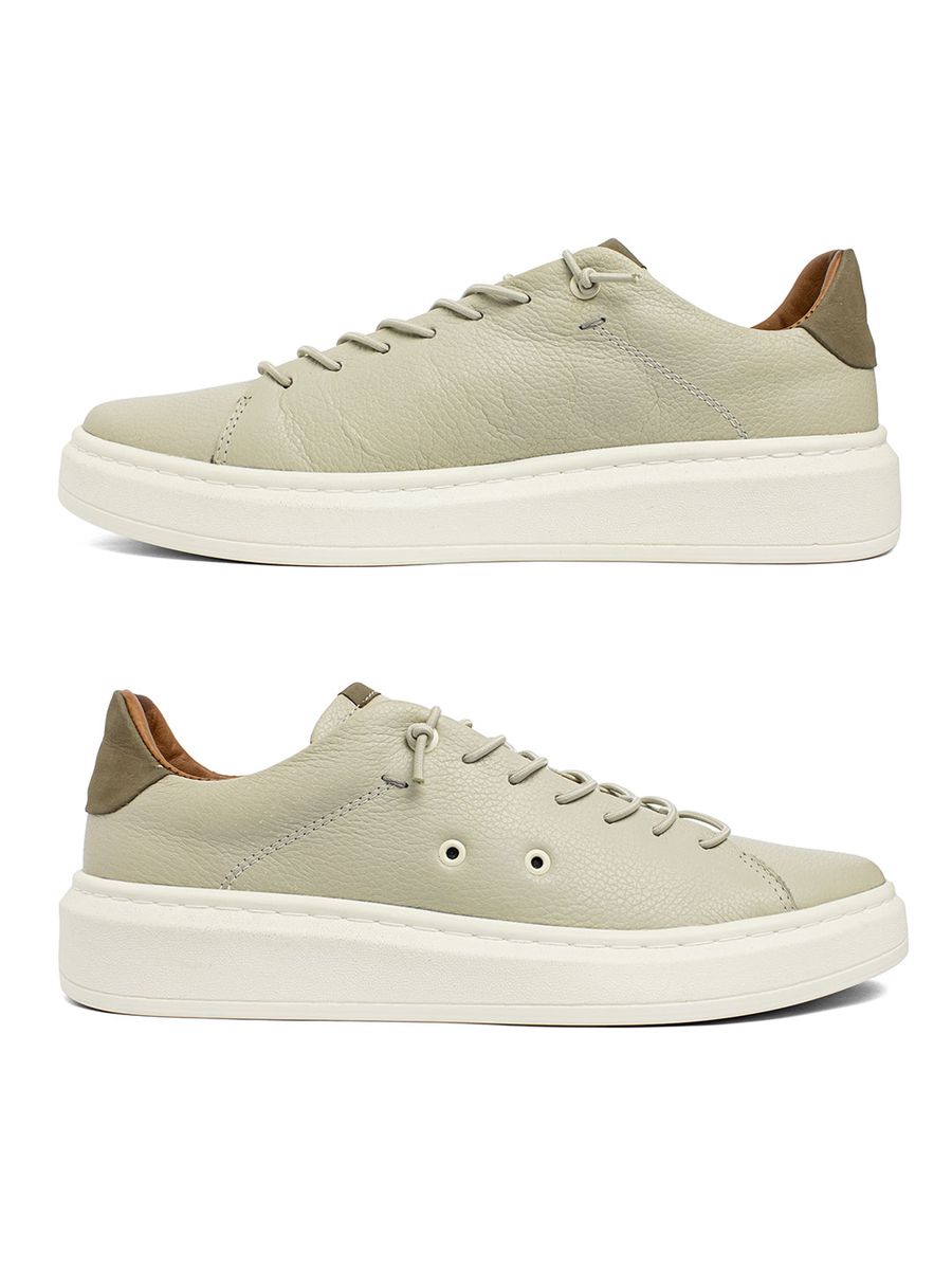 Sapatênis Masculino Extremamente Confortável em Couro Legítimo - LC27001 - Gelo / Fendi GELO/FENDI
