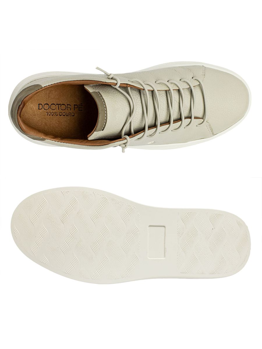 Sapatênis Masculino Extremamente Confortável em Couro Legítimo - LC27001 - Gelo / Fendi GELO/FENDI